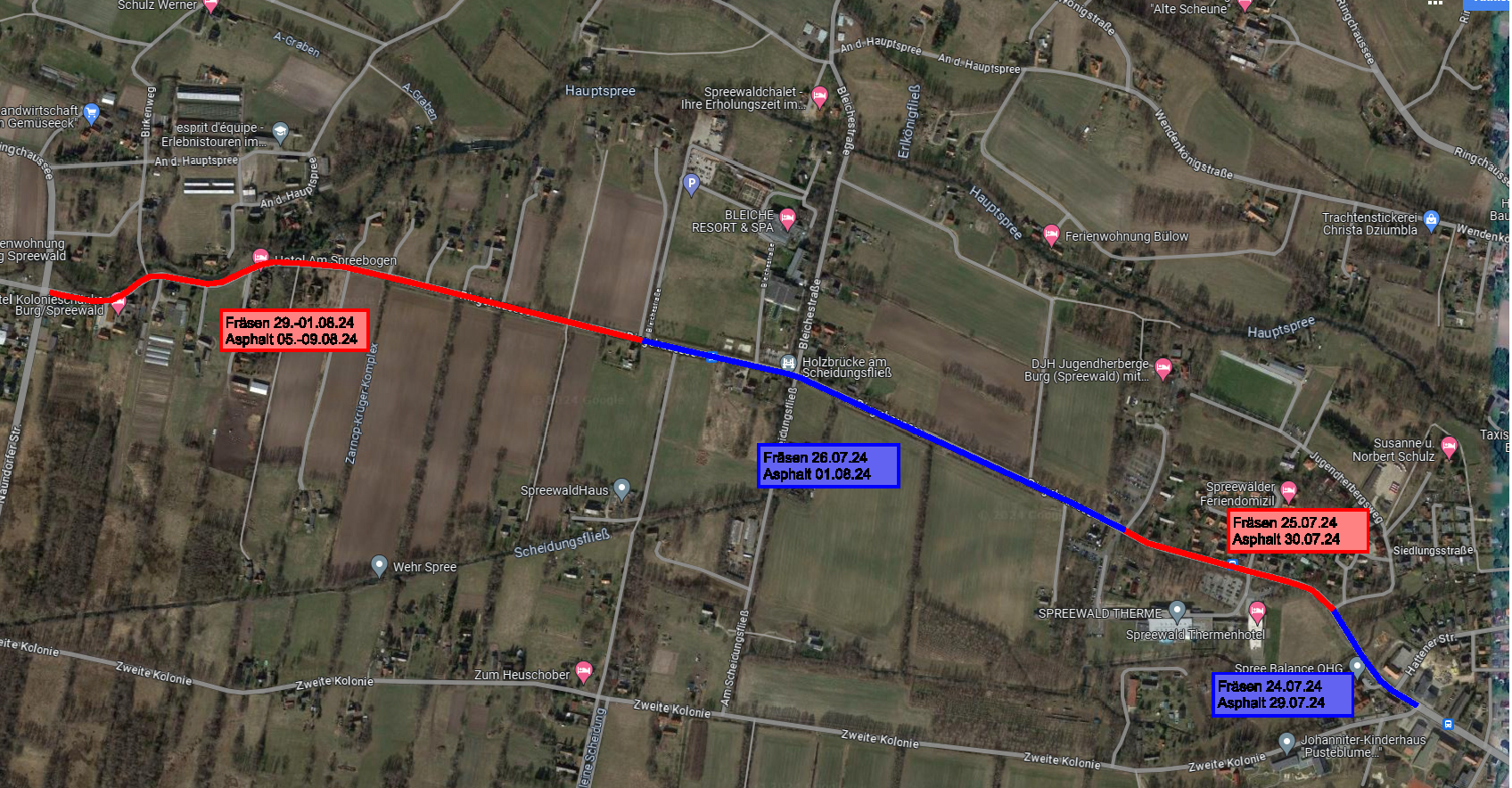 L 513 Burg Ringchaussee, Plan 1. Bauabschnitt